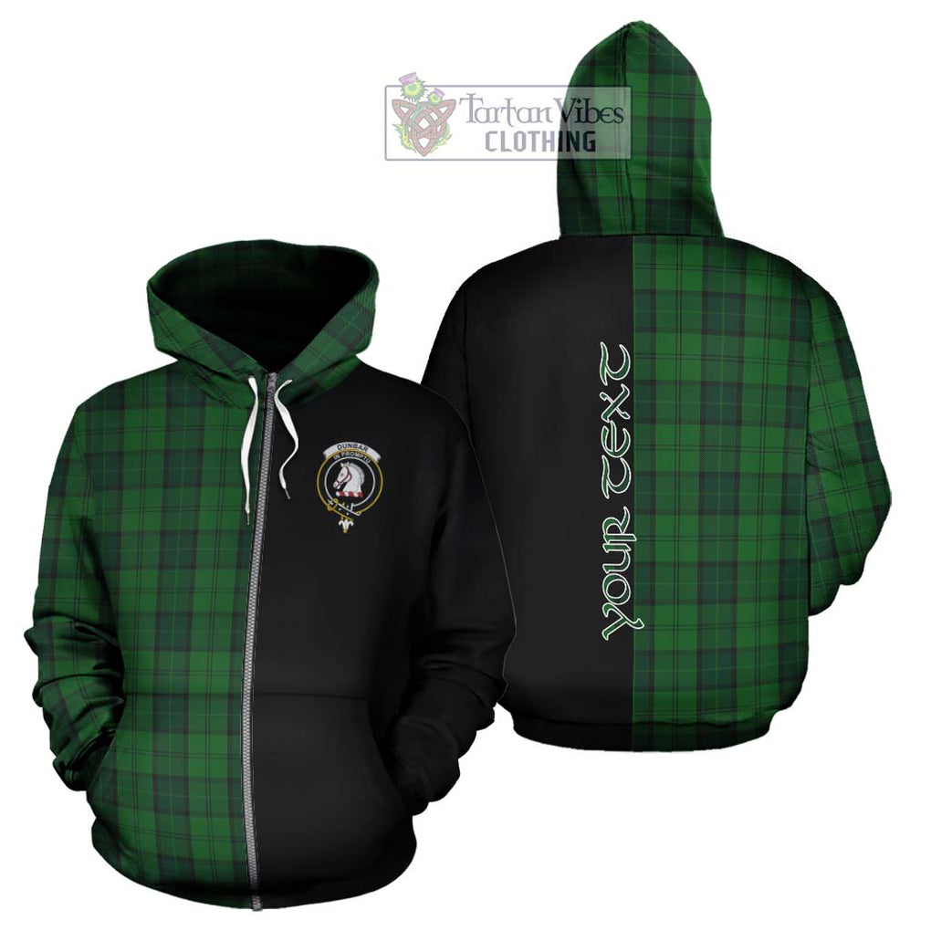 Dunbar Hunting Tartan Hoodie with Family Crest and Half Of Me Style - Tartanvibesclothing Shop