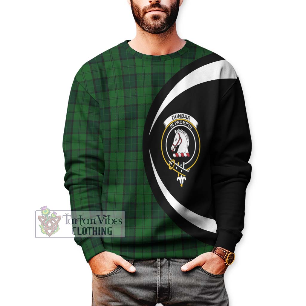 Dunbar Hunting Tartan Sweatshirt with Family Crest Circle Style - Tartan Vibes Clothing