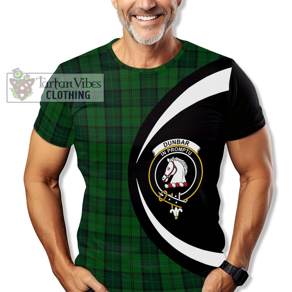 Tartan Vibes Clothing Dunbar Hunting Tartan T-Shirt with Family Crest Circle Style