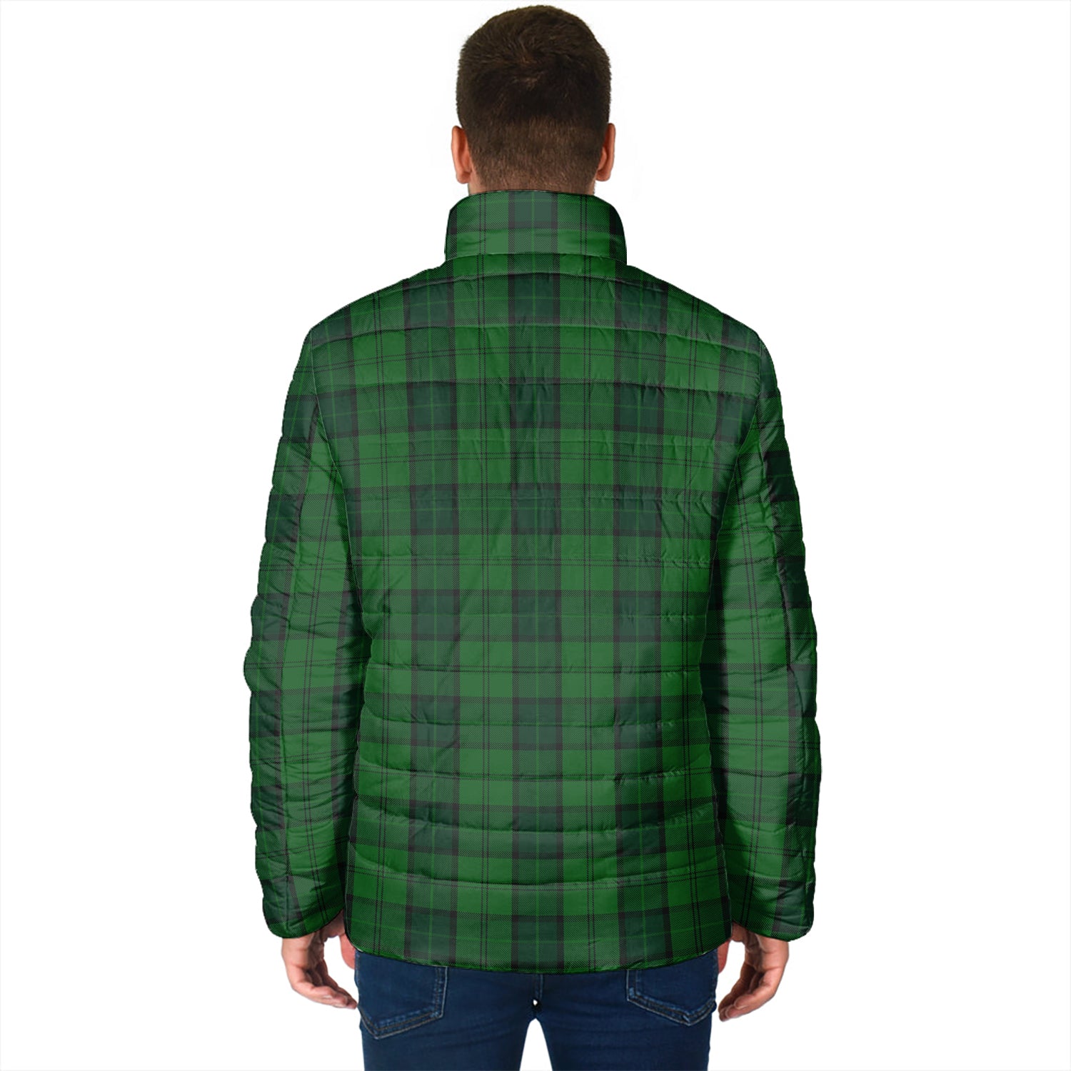 Dunbar Hunting Tartan Padded Jacket with Family Crest - Tartan Vibes Clothing