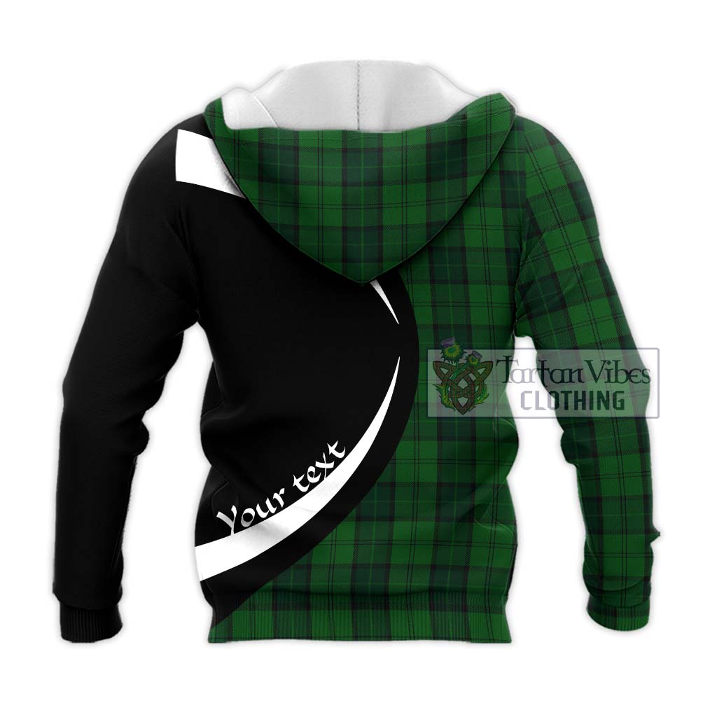 Dunbar Hunting Tartan Knitted Hoodie with Family Crest Circle Style - Tartan Vibes Clothing