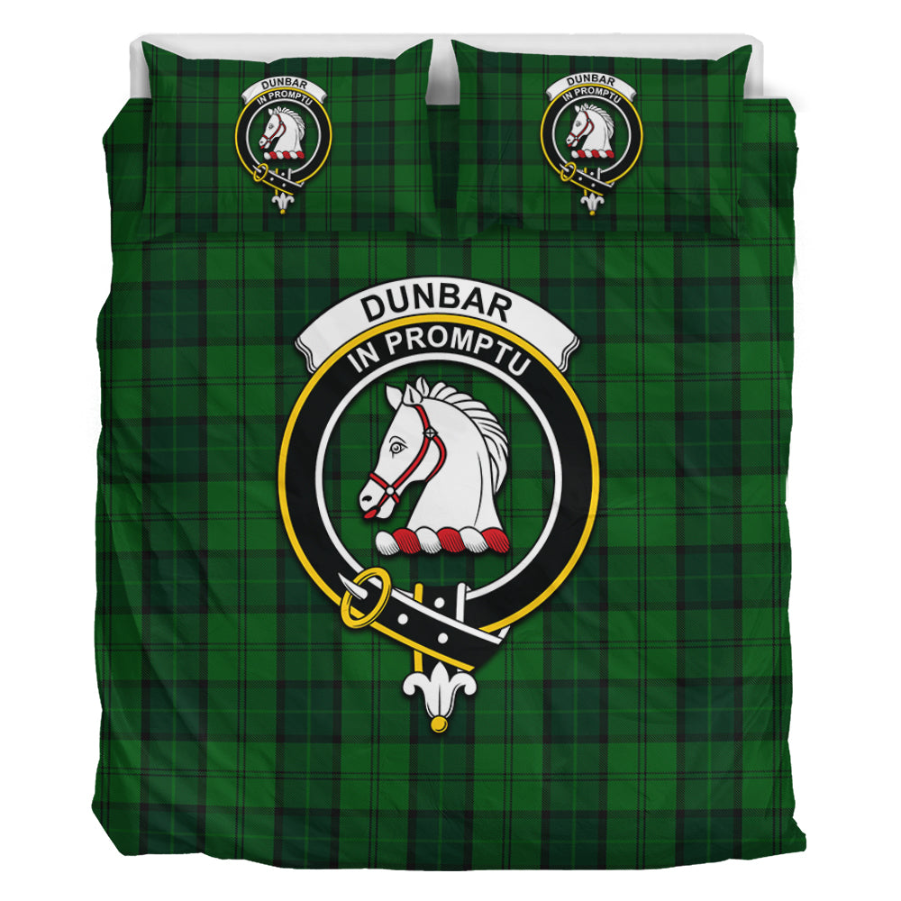 Dunbar Hunting Tartan Bedding Set with Family Crest - Tartan Vibes Clothing