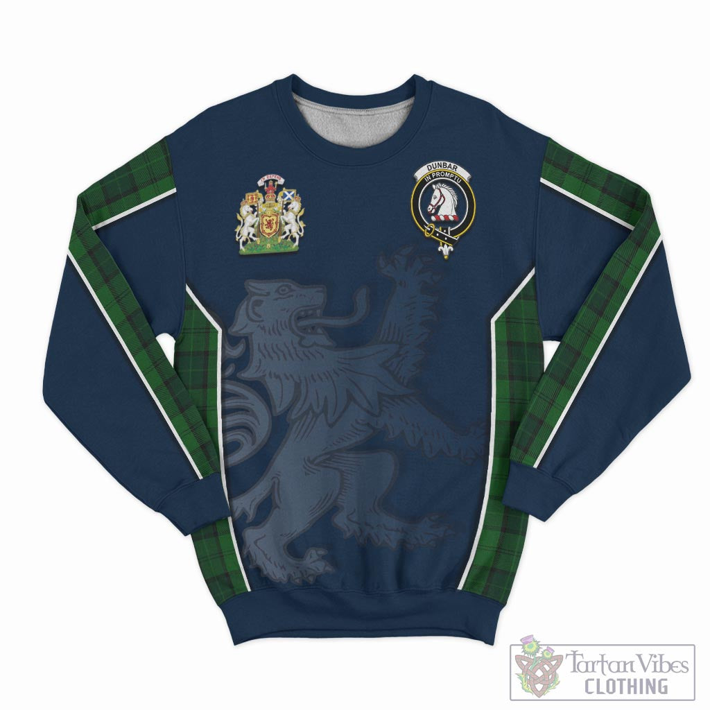 Tartan Vibes Clothing Dunbar Hunting Tartan Sweater with Family Crest and Lion Rampant Vibes Sport Style