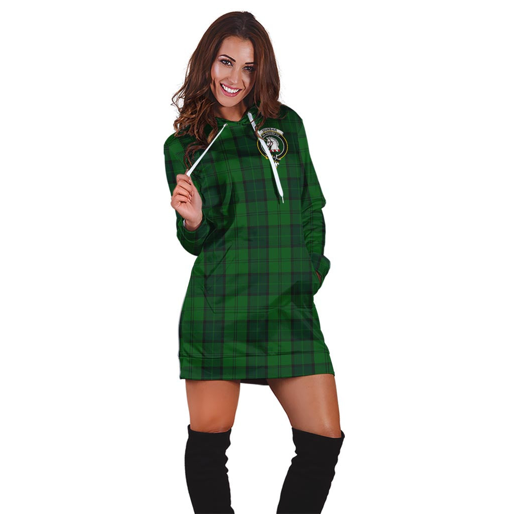 Dunbar Hunting Tartan Hoodie Dress with Family Crest - Tartan Vibes Clothing