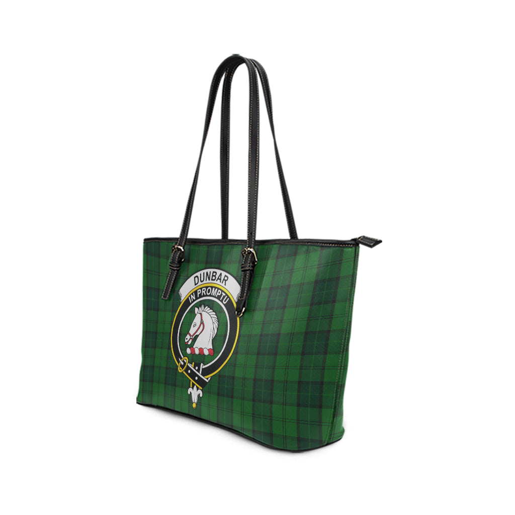 dunbar-hunting-tartan-leather-tote-bag-with-family-crest