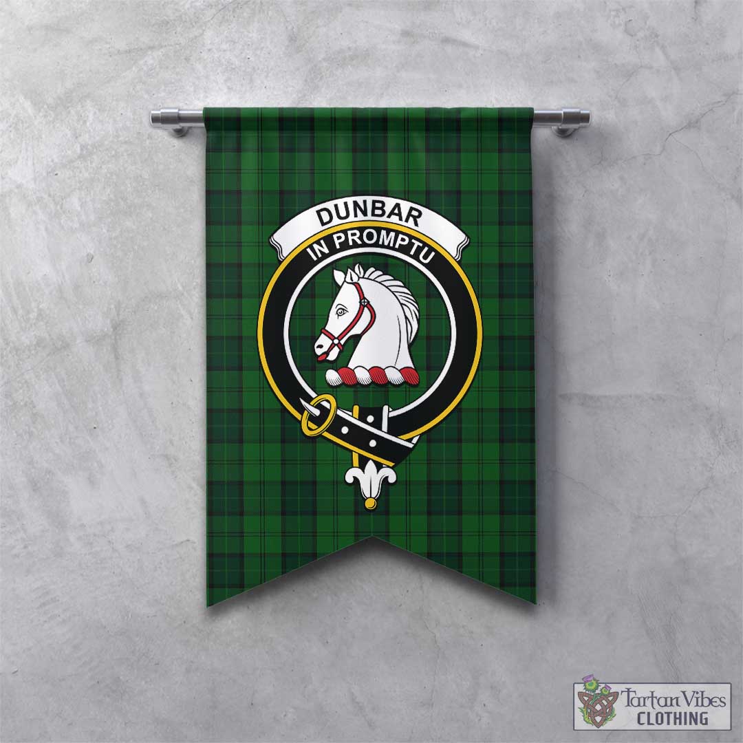 Tartan Vibes Clothing Dunbar Hunting Tartan Gonfalon, Tartan Banner with Family Crest