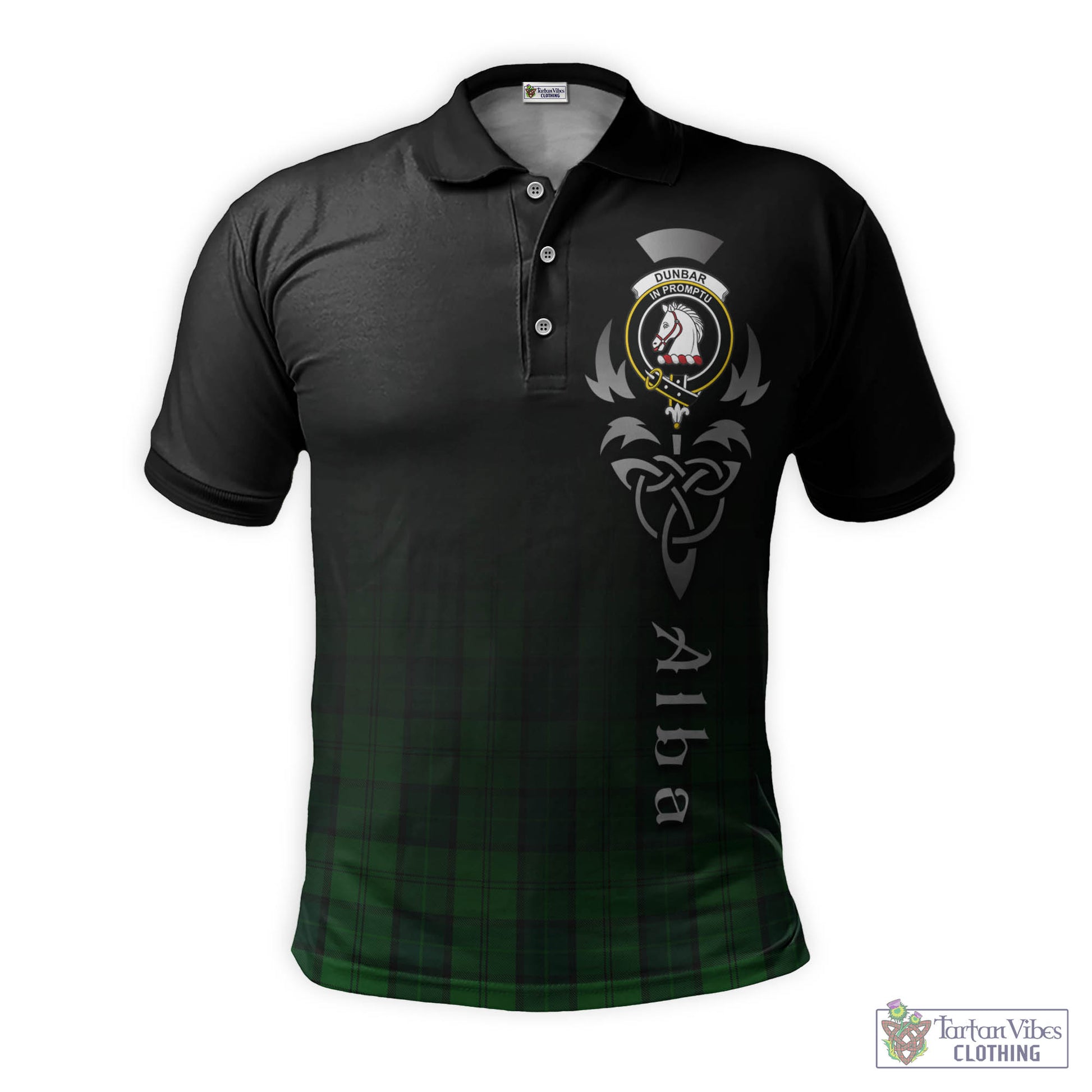 Tartan Vibes Clothing Dunbar Hunting Tartan Polo Shirt Featuring Alba Gu Brath Family Crest Celtic Inspired