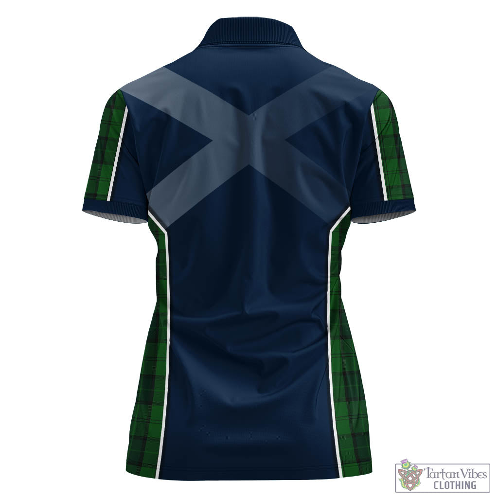 Tartan Vibes Clothing Dunbar Hunting Tartan Women's Polo Shirt with Family Crest and Scottish Thistle Vibes Sport Style