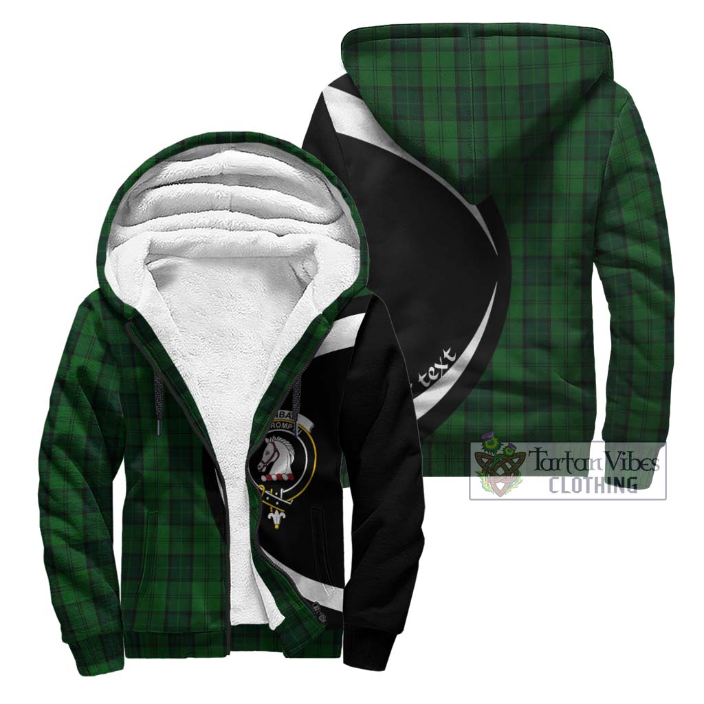 Dunbar Hunting Tartan Sherpa Hoodie with Family Crest Circle Style Unisex - Tartan Vibes Clothing