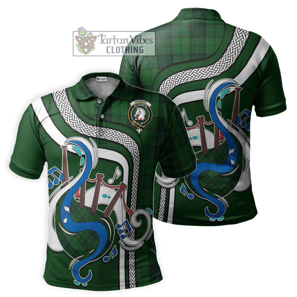 Tartan Vibes Clothing Dunbar Hunting Tartan Polo Shirt with Epic Bagpipe Style