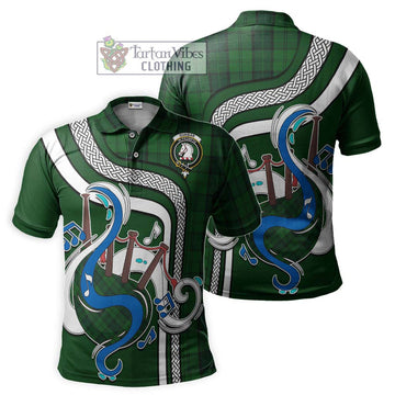 Dunbar Hunting Tartan Polo Shirt with Epic Bagpipe Style