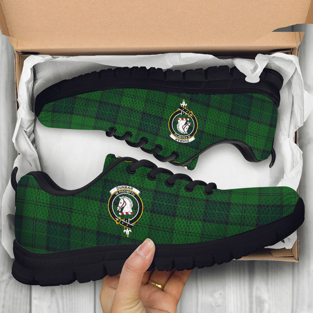 Dunbar Hunting Tartan Sneakers with Family Crest - Tartan Vibes Clothing