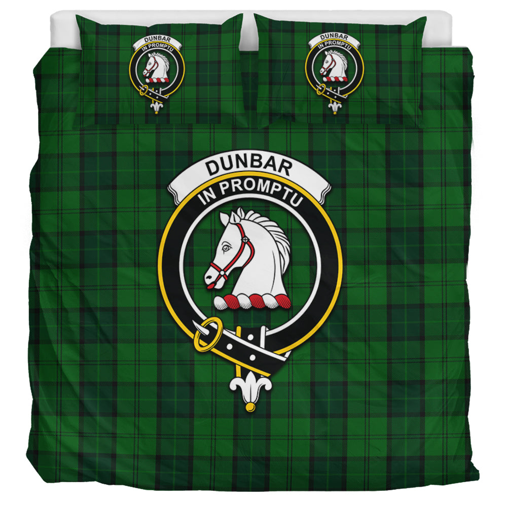 Dunbar Hunting Tartan Bedding Set with Family Crest UK Bedding Set UK Super King 104*94 inch - Tartan Vibes Clothing