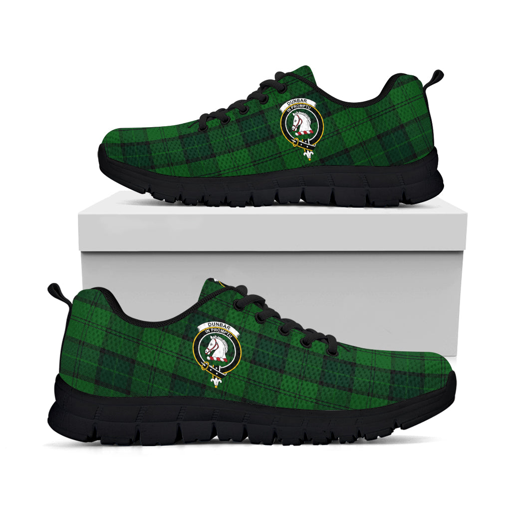 Dunbar Hunting Tartan Sneakers with Family Crest - Tartan Vibes Clothing