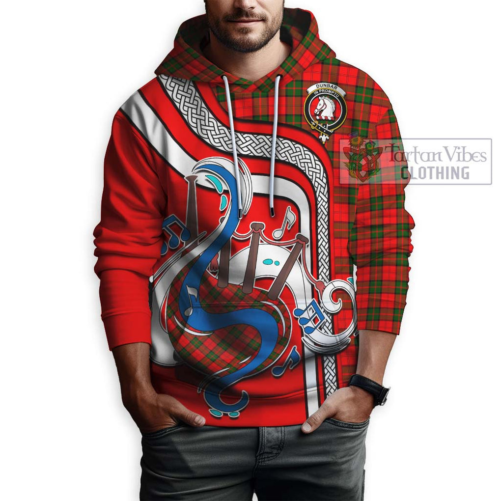 Dunbar Modern Tartan Hoodie with Epic Bagpipe Style Zip Hoodie - Tartanvibesclothing Shop