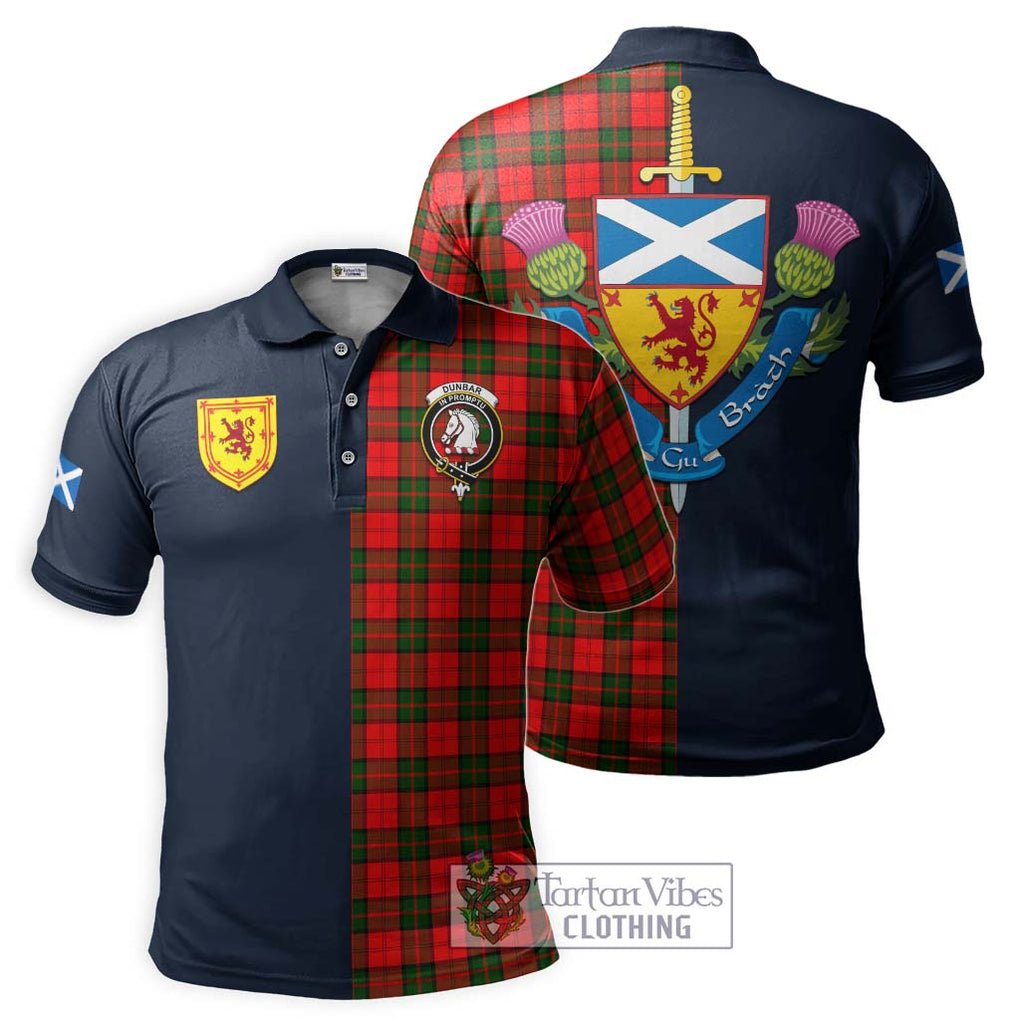 Tartan Vibes Clothing Dunbar Modern Tartan Polo Shirt with Scottish Lion Royal Arm Half Style