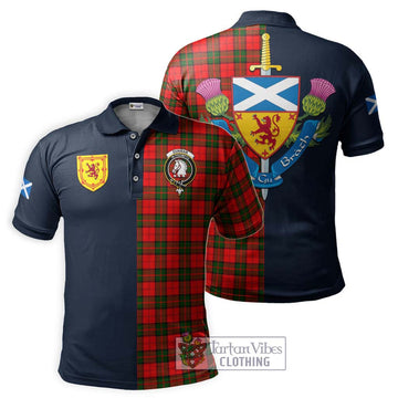 Dunbar Modern Tartan Polo Shirt Alba with Scottish Lion Royal Arm Half Style