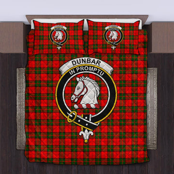 Dunbar Modern Tartan Quilt Bed Set with Family Crest