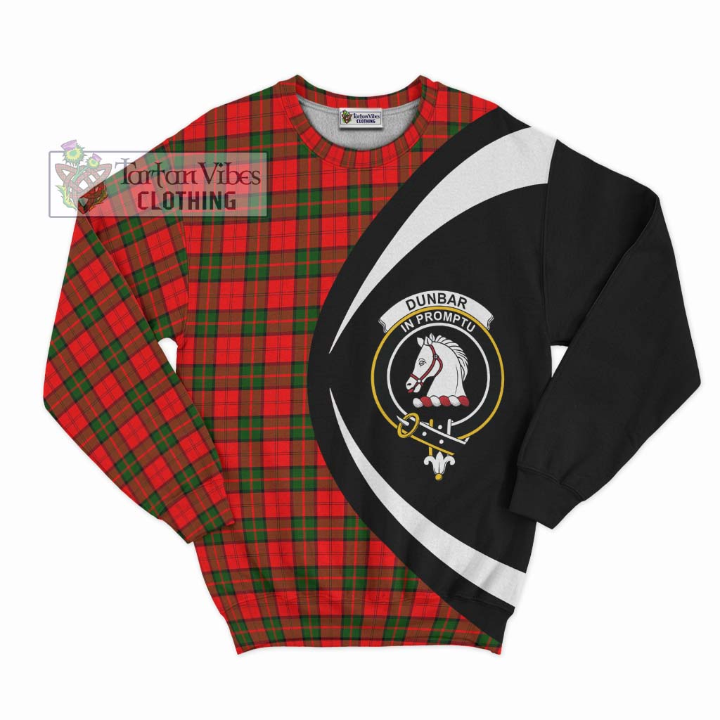 Dunbar Modern Tartan Sweatshirt with Family Crest Circle Style Unisex - Tartan Vibes Clothing