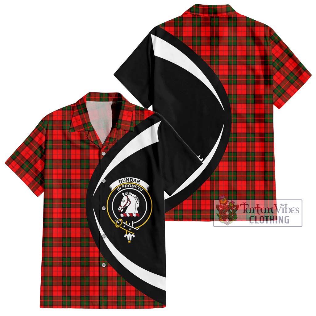 Dunbar Modern Tartan Short Sleeve Button Up with Family Crest Circle Style Kid - Tartan Vibes Clothing