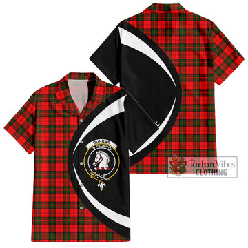 Dunbar Modern Tartan Short Sleeve Button Up with Family Crest Circle Style