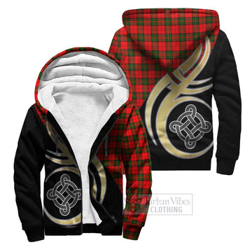 Dunbar Modern Tartan Sherpa Hoodie with Family Crest and Celtic Symbol Style