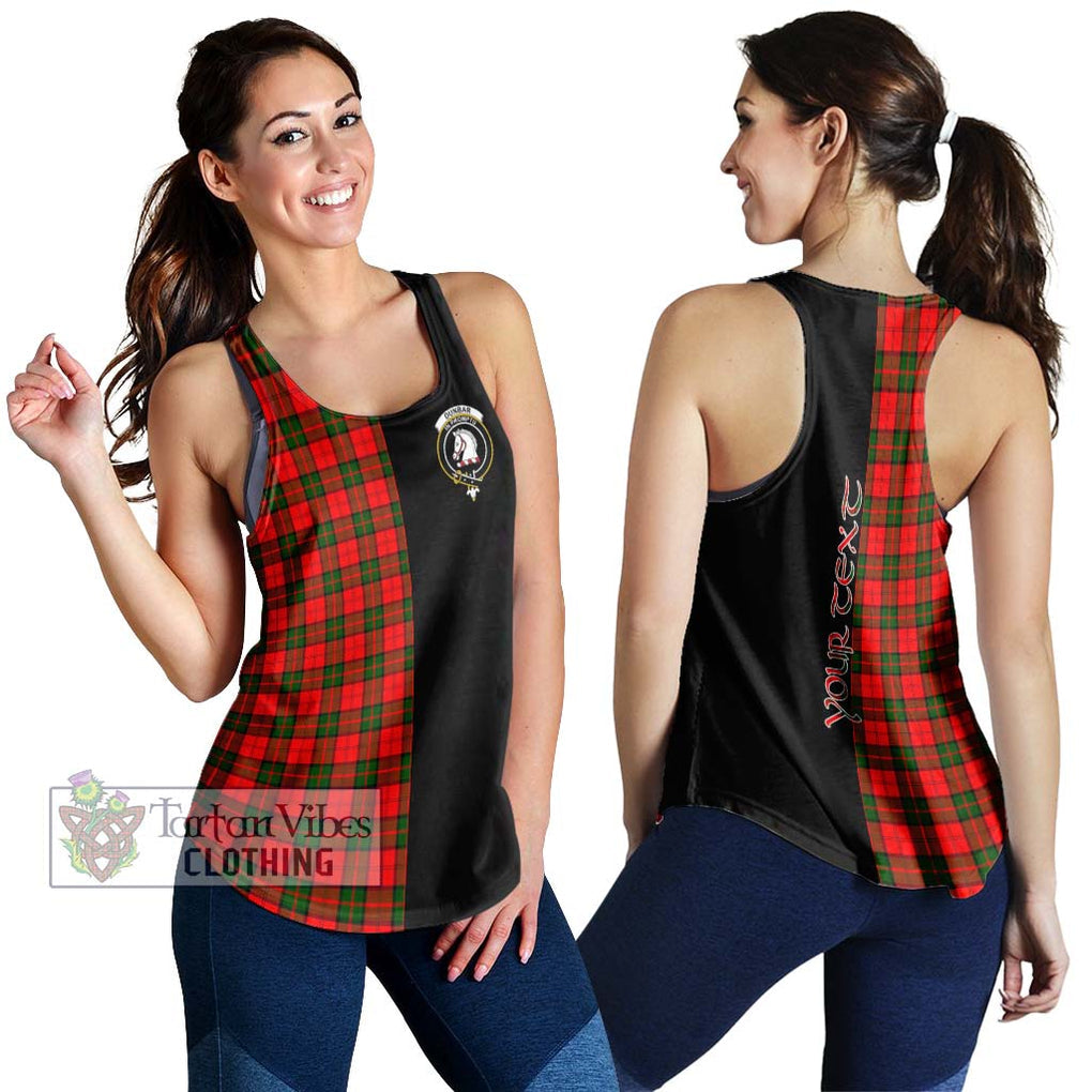 Dunbar Modern Tartan Women's Racerback Tanks with Family Crest and Half Of Me Style 4XL - Tartanvibesclothing Shop