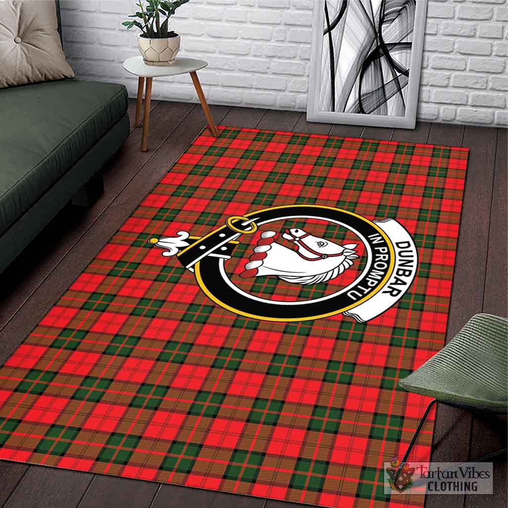 Tartan Vibes Clothing Dunbar Modern Tartan Area Rug with Family Crest