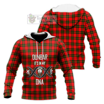 Dunbar Modern Tartan Knitted Hoodie with Family Crest DNA In Me Style