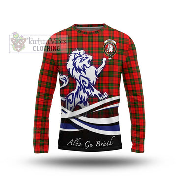 Dunbar Modern Tartan Long Sleeve T-Shirt with Alba Gu Brath Regal Lion Emblem