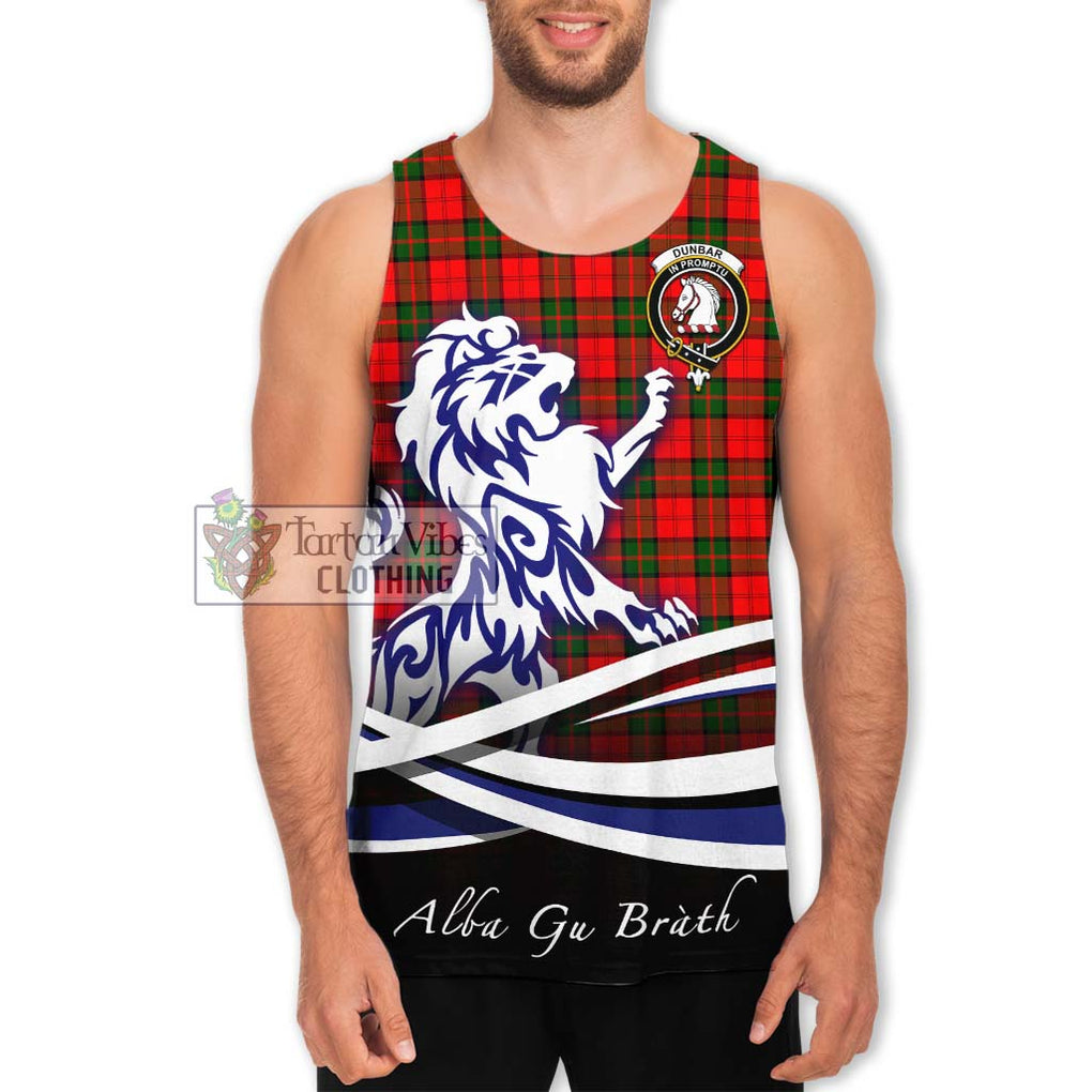 Dunbar Modern Tartan Men's Tank Top with Alba Gu Brath Regal Lion Emblem Men - Tartanvibesclothing Shop