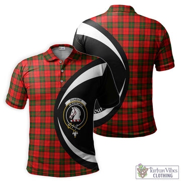 Dunbar Modern Tartan Men's Polo Shirt with Family Crest Circle Style