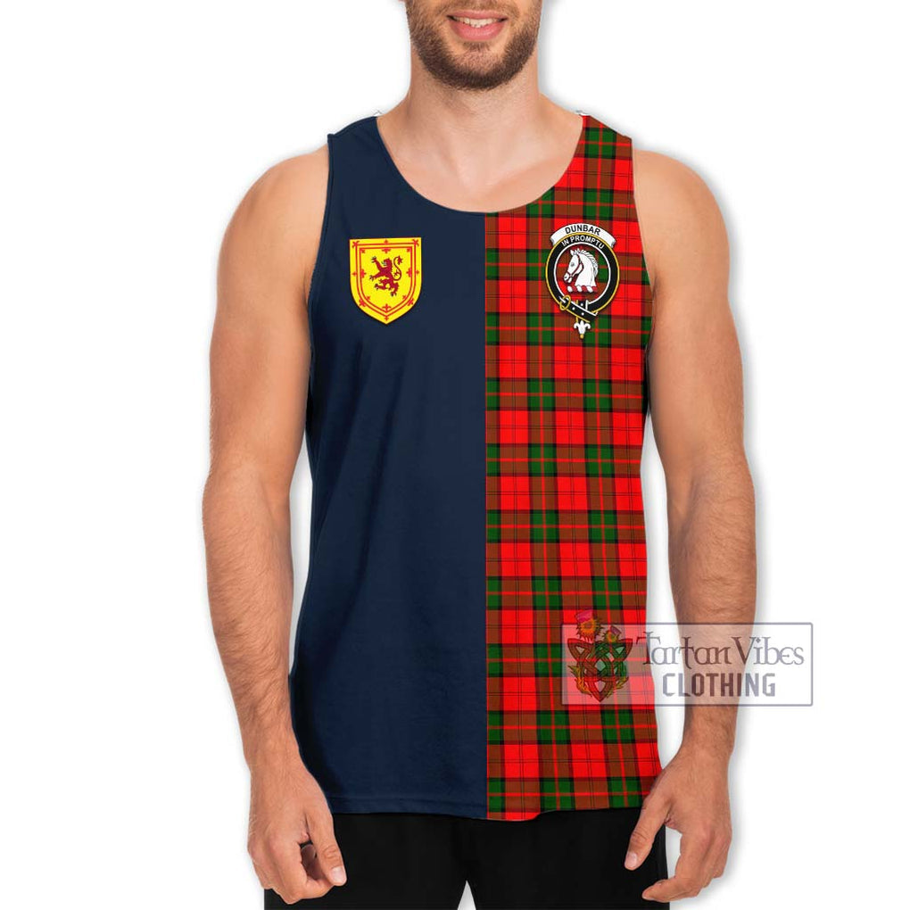 Tartan Vibes Clothing Dunbar Modern Tartan Men's Tank Top with Scottish Lion Royal Arm Half Style