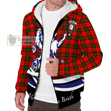 Dunbar Modern Tartan Sherpa Hoodie with Alba Gu Brath Regal Lion Emblem