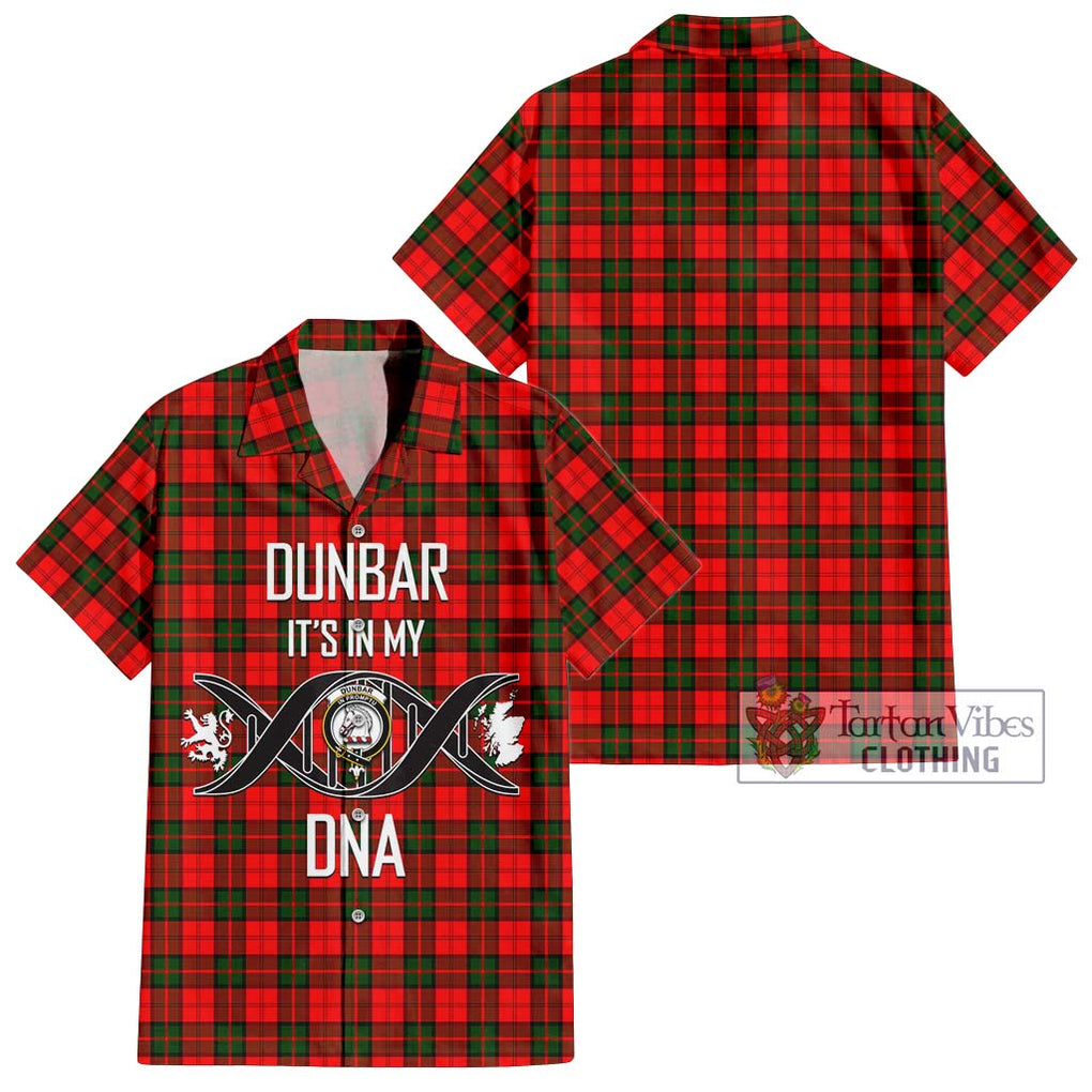 Dunbar Modern Tartan Short Sleeve Button Shirt with Family Crest DNA In Me Style Kid - Tartanvibesclothing Shop