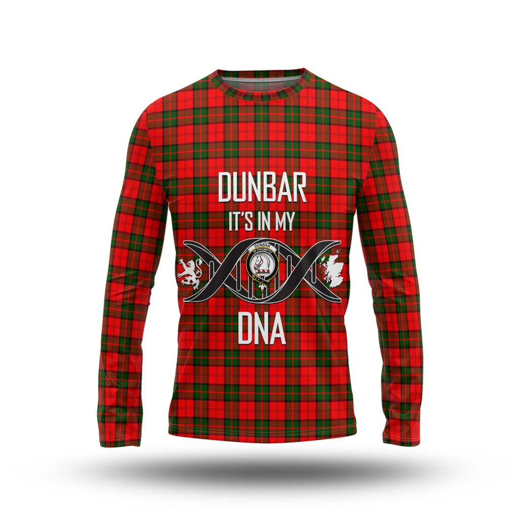 Dunbar Modern Tartan Long Sleeve T-Shirt with Family Crest DNA In Me Style Unisex - Tartanvibesclothing Shop