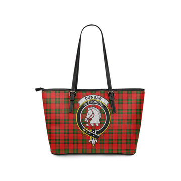 Dunbar Modern Tartan Leather Tote Bag with Family Crest