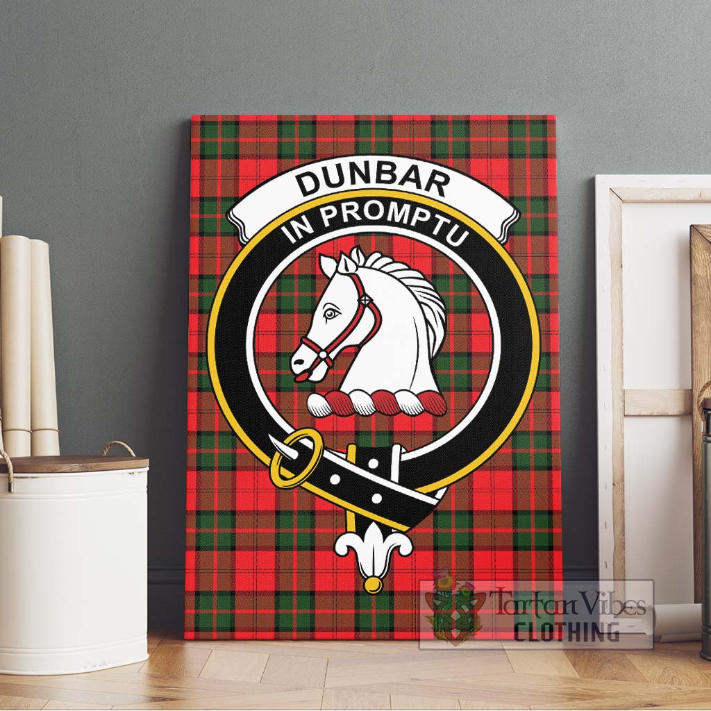 Tartan Vibes Clothing Dunbar Modern Tartan Canvas Print Wall Art with Family Crest