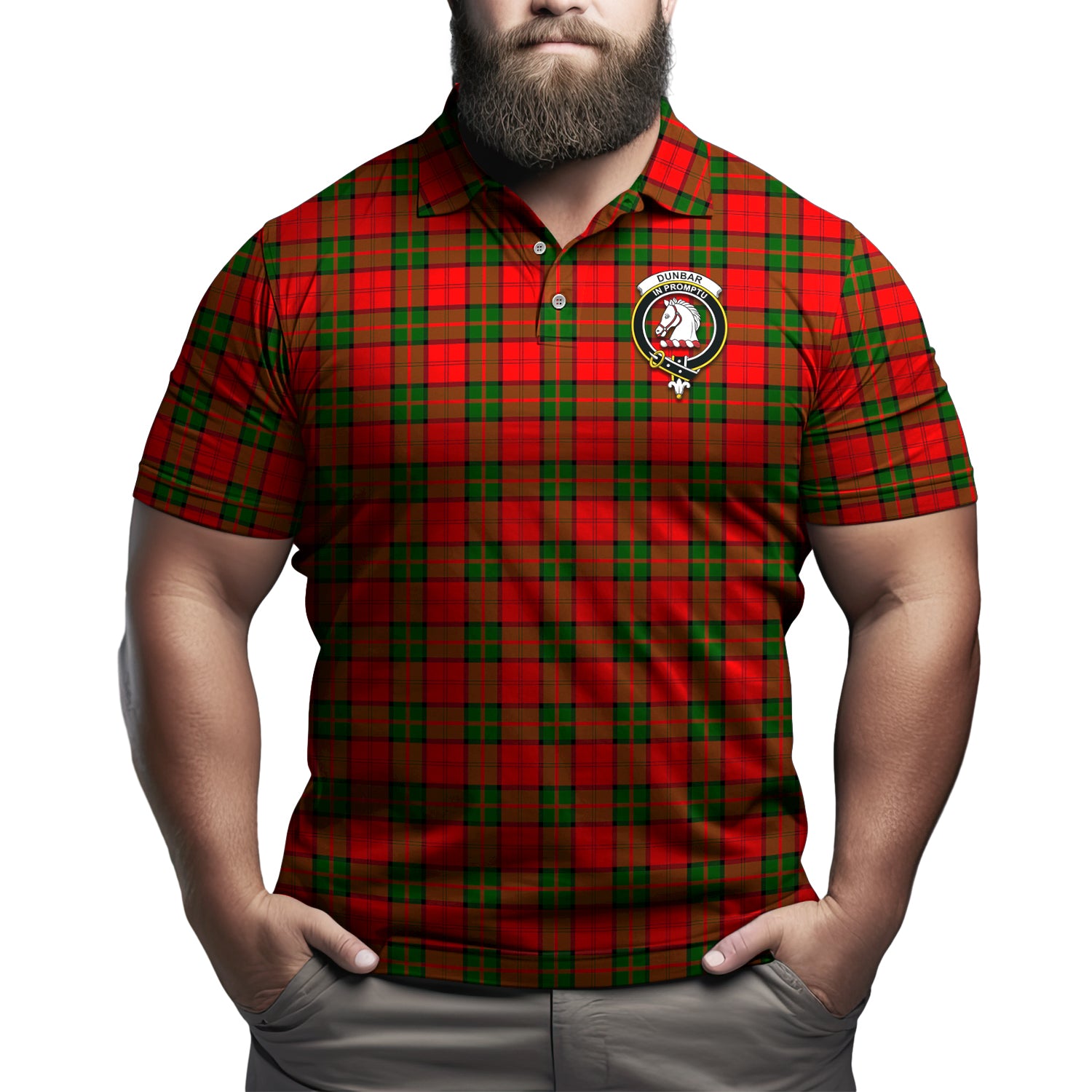 Dunbar Modern Tartan Men's Polo Shirt with Family Crest Kid - Tartan Vibes Clothing