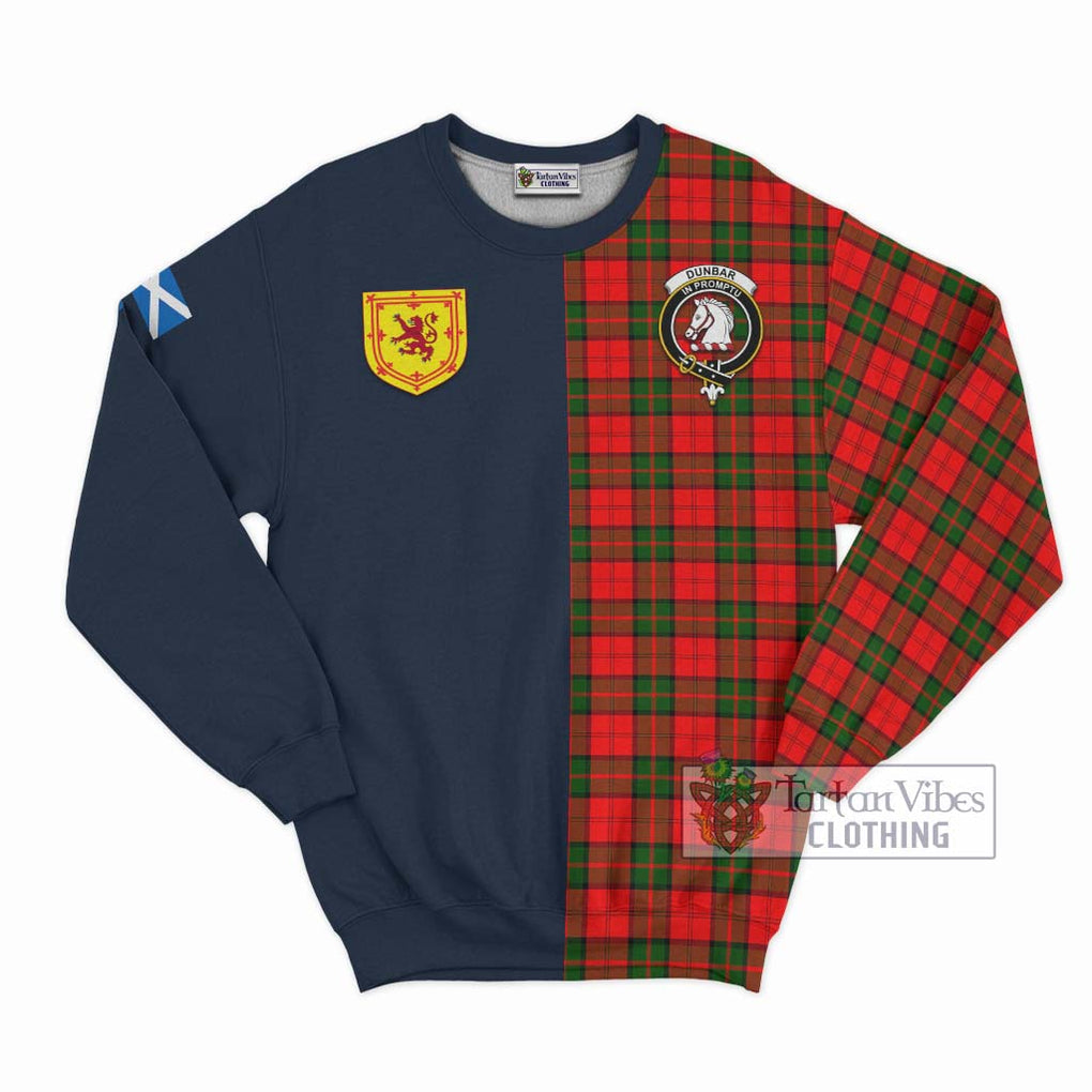 Tartan Vibes Clothing Dunbar Modern Tartan Sweatshirt with Scottish Lion Royal Arm Half Style