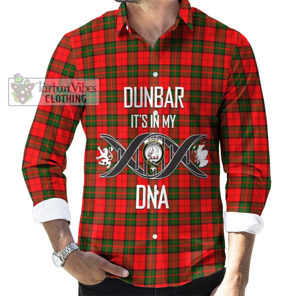 Dunbar Modern Tartan Long Sleeve Button Shirt with Family Crest DNA In Me Style Men's Shirt S - Tartanvibesclothing Shop