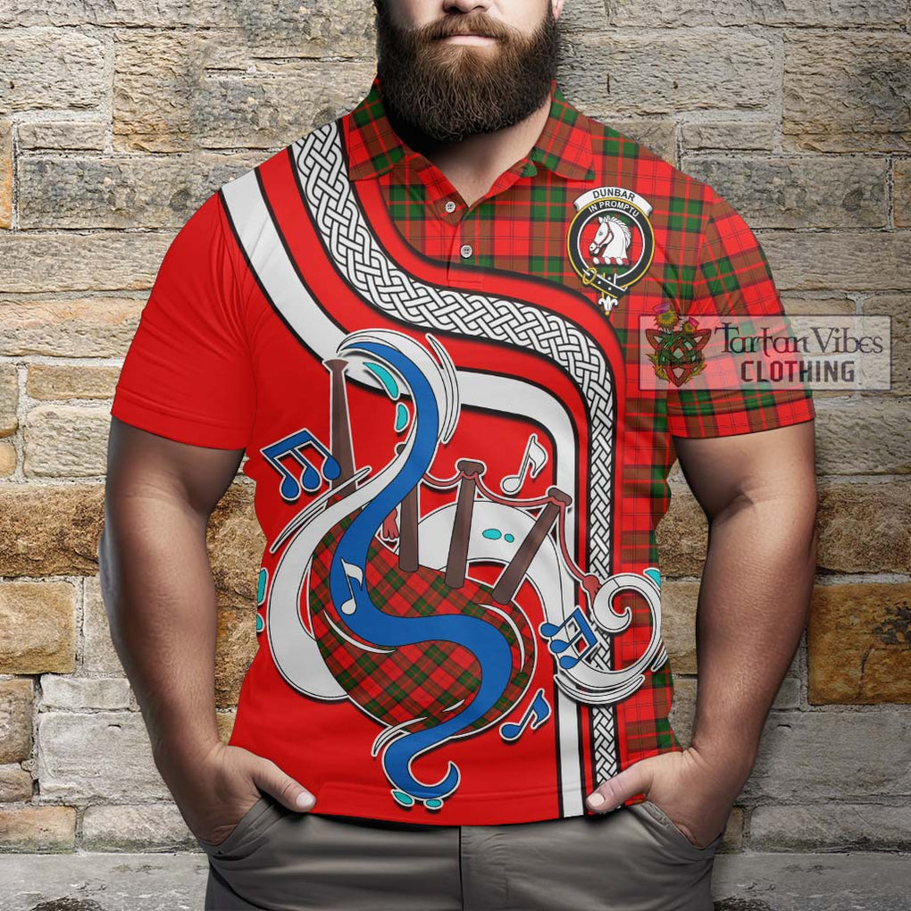 Tartan Vibes Clothing Dunbar Modern Tartan Polo Shirt with Epic Bagpipe Style