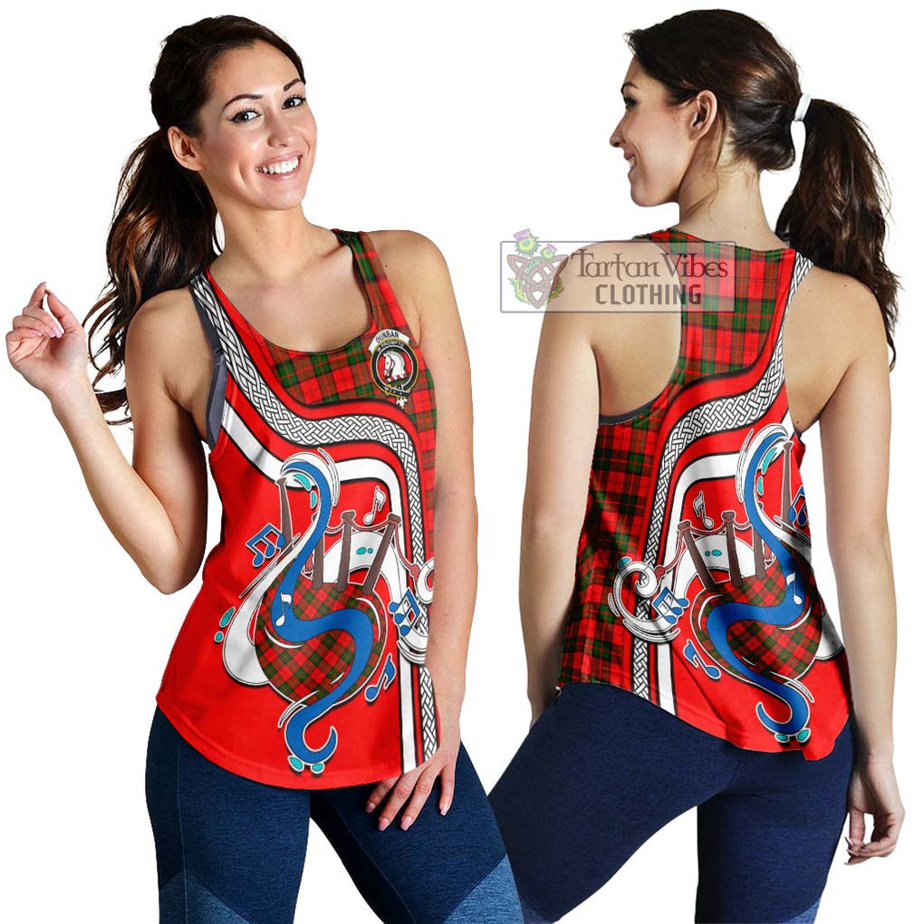 Dunbar Modern Tartan Women's Racerback Tanks with Epic Bagpipe Style 4XL - Tartanvibesclothing Shop