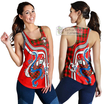 Dunbar Modern Tartan Women's Racerback Tanks with Epic Bagpipe Style