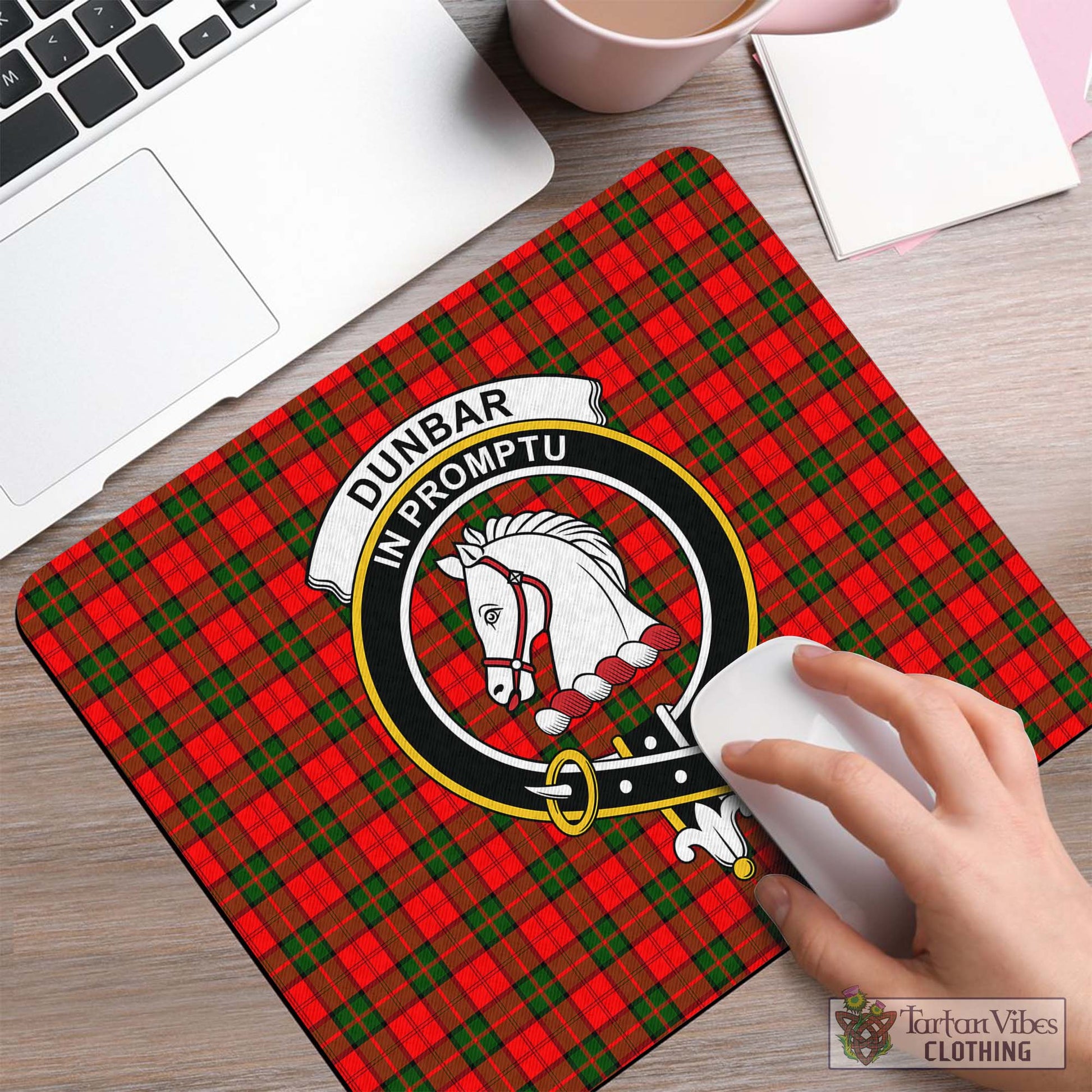 Tartan Vibes Clothing Dunbar Modern Tartan Mouse Pad with Family Crest