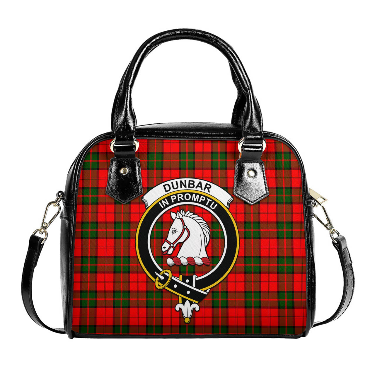 Dunbar Modern Tartan Shoulder Handbags with Family Crest One Size 6*25*22 cm - Tartanvibesclothing