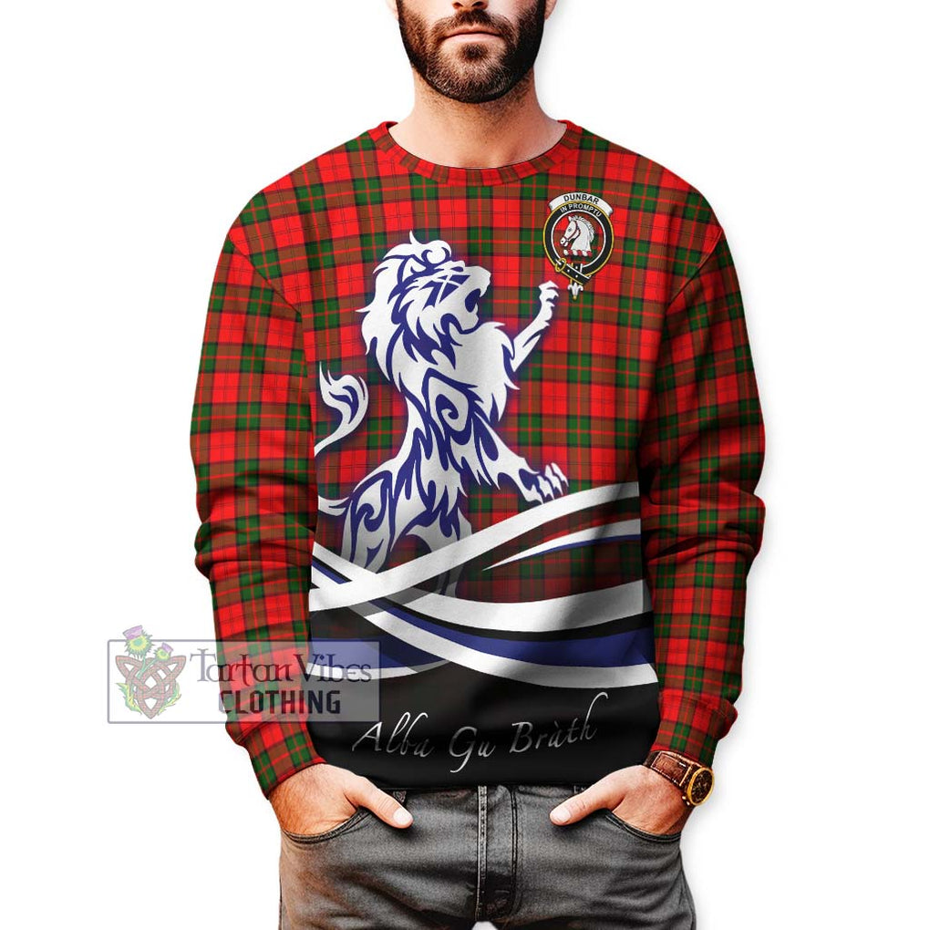 Dunbar Modern Tartan Sweatshirt with Alba Gu Brath Regal Lion Emblem Unisex - Tartanvibesclothing Shop