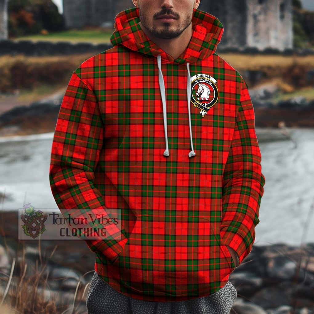 Dunbar Modern Tartan Cotton Hoodie with Family Crest Pullover Hoodie XS - Tartan Vibes Clothing