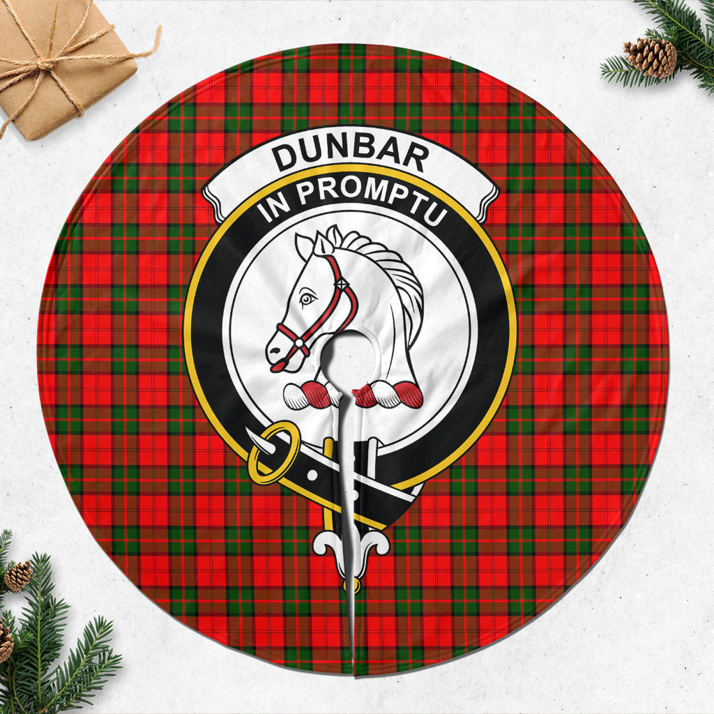 Dunbar Modern Tartan Christmas Tree Skirt with Family Crest - Tartanvibesclothing