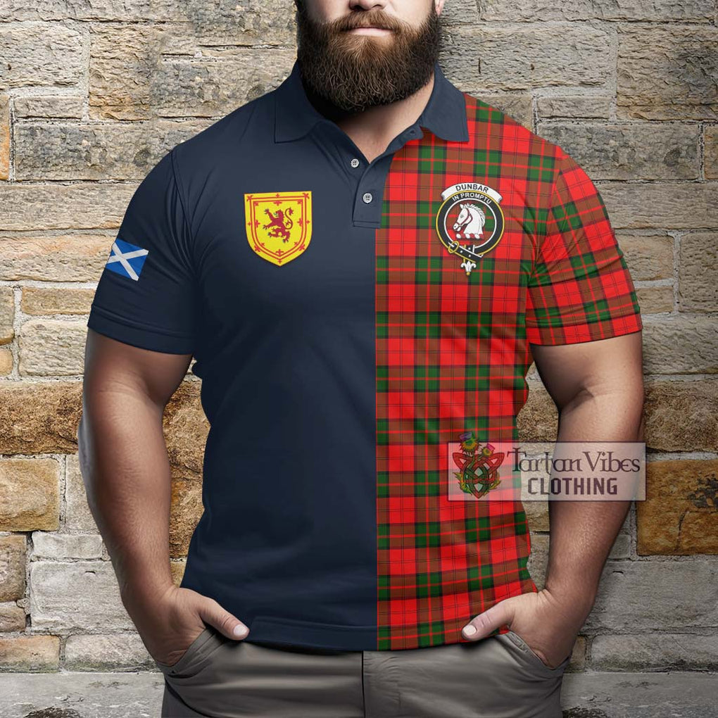 Tartan Vibes Clothing Dunbar Modern Tartan Polo Shirt with Scottish Lion Royal Arm Half Style